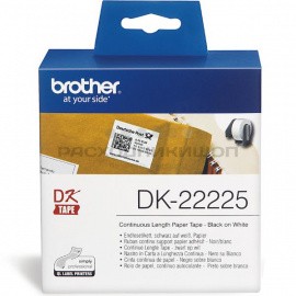 BROTHER DK22225 белая неразрезанная бумажная лента для наклеек (38 мм x 30,48 метров)