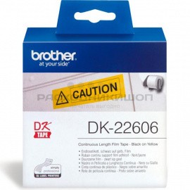 BROTHER DK22606 жёлтая неразрезанная плёночная лента для наклеек (62 мм x 15,24 метра)