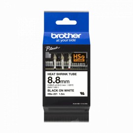 BROTHER HSe-221 картридж с термоусадочной трубкой 8,8 мм (чёрный шрифт на белом фоне)