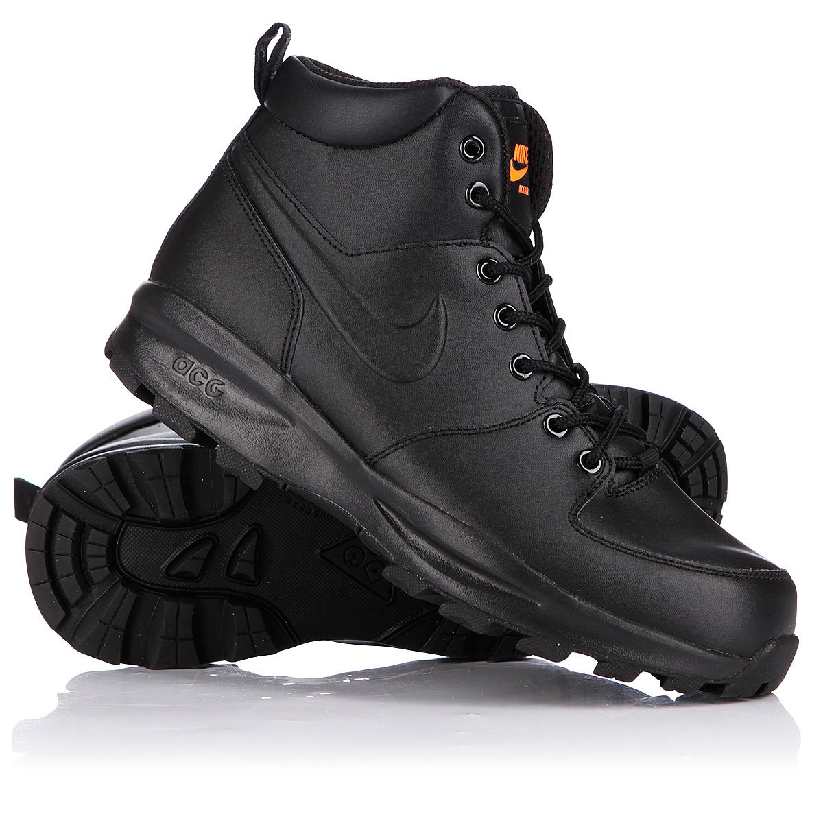 Купить ботинки зимние Nike ACG Manoa Leather Black/Total Orange в Proskater.ru
