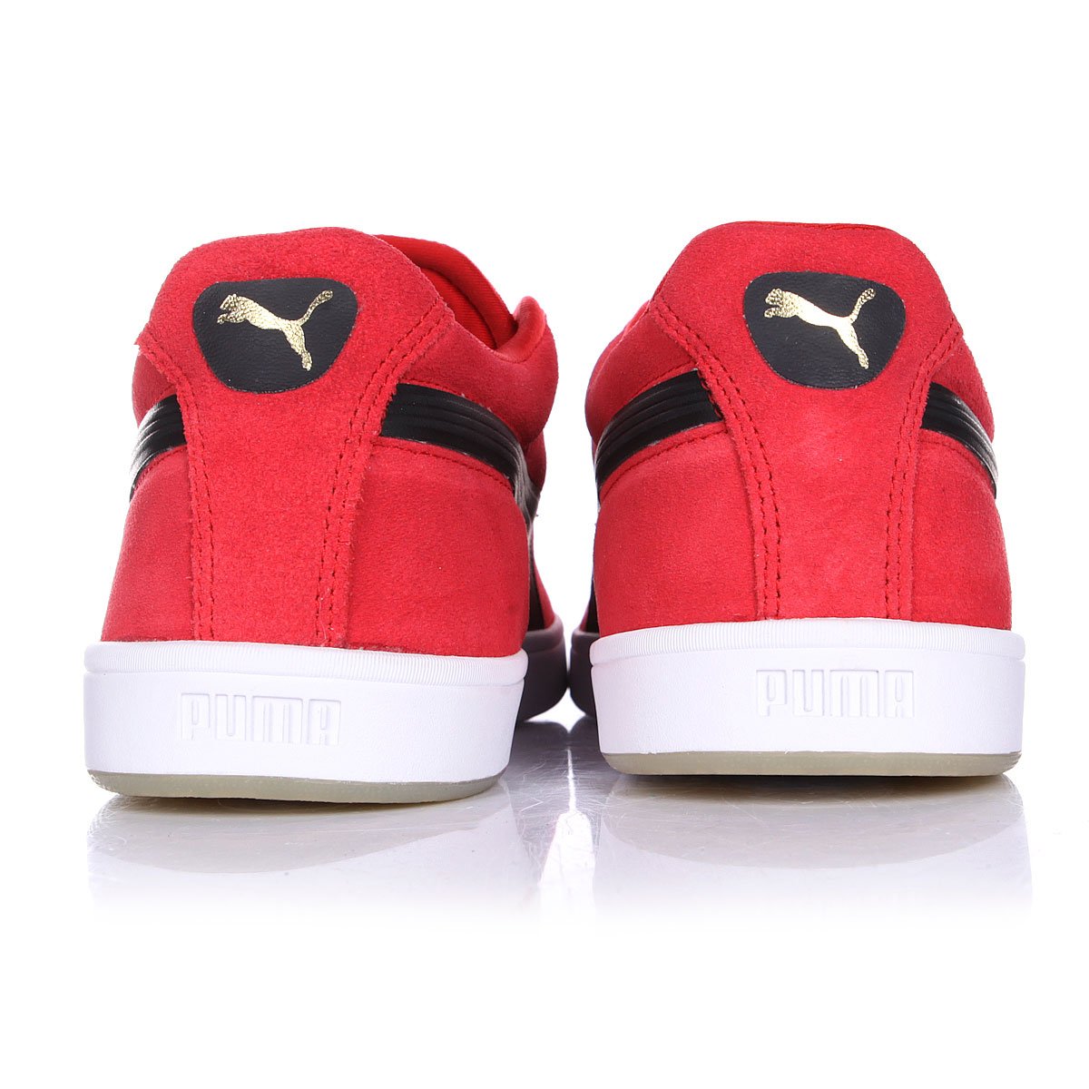 red black puma suede