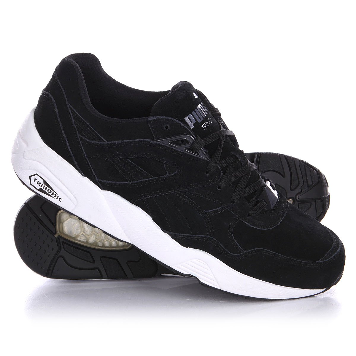 Купить кроссовки Puma R698 Allover Suede Black/White в интернет-магазине  Proskater.ru