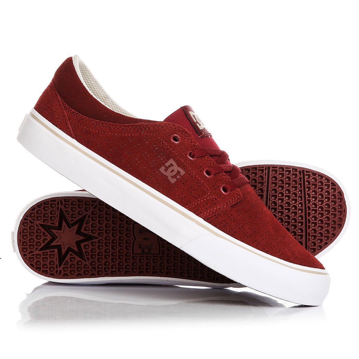 Красный специальное предложение dc shoes. DC Shoes подошва. Кеды DC бордовые. Шузы DC Shoes красные. Кеды DC С перфорацией.