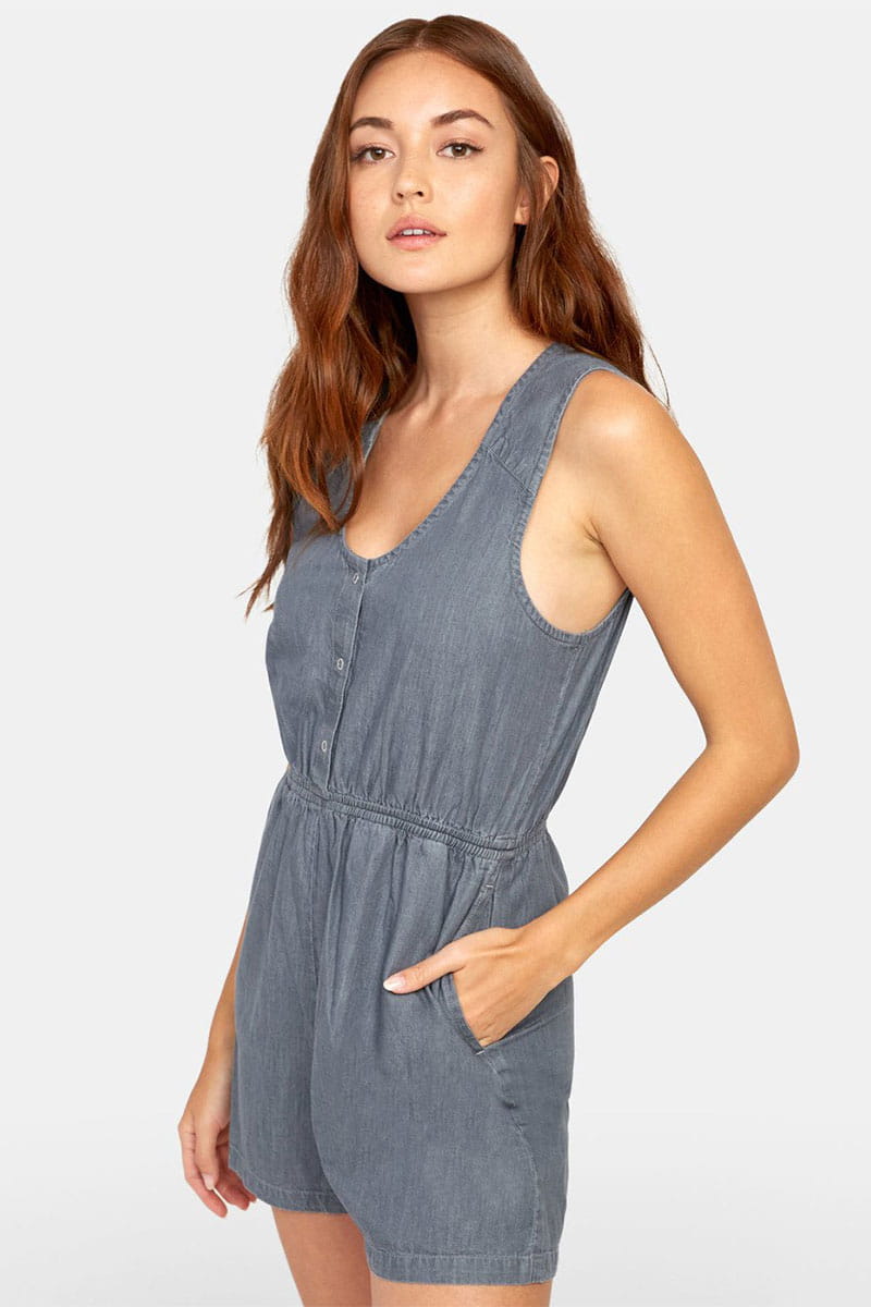 chambray cami romper