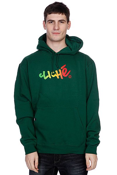 Cliche Rasta Купить кенгуру Cliche Handwritten Gradient Pullover Dark Green/Rasta в ...