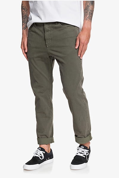 Зеленые брюки-чинос krandy 19" straight fit