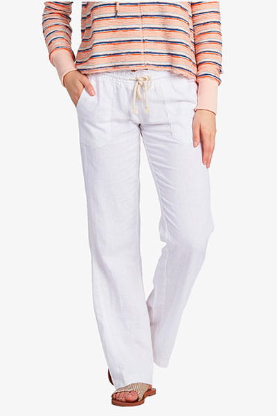 Белый женские пляжные брюки с широкими штанинами oceanside