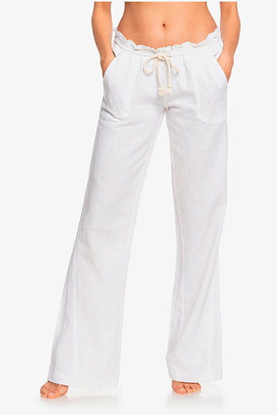 Белый женские пляжные брюки с широкими штанинами oceanside