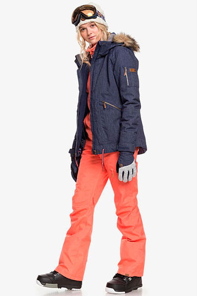 Жен./Сноуборд/Верхняя одежда/Куртки для сноуборда Женская Сноубордическая Куртка Roxy Meade Denim