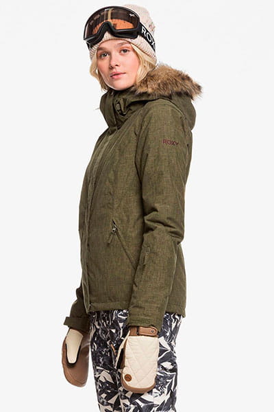 Жен./Сноуборд/Верхняя одежда/Куртки для сноуборда Женская Сноубордическая Куртка Roxy Jet Ski Ivy Green