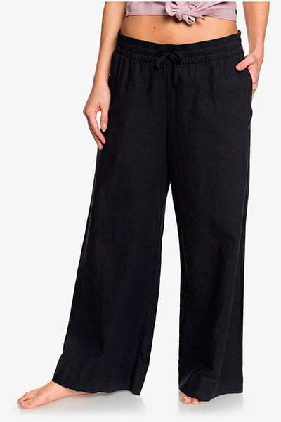 Черный женские укороченные брюки с широкими штанинами great past