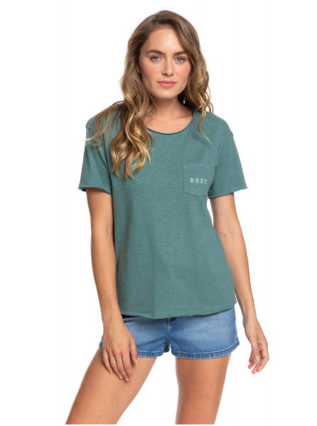 Зеленый женская футболка с карманом star solar