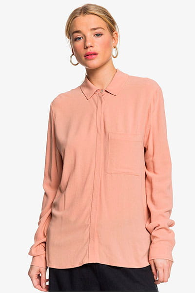 Персиковый женская рубашка с длинным рукавом mess is mine