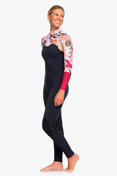 Серый женский гидрокостюм с молнией на груди 3/2mm pop surf