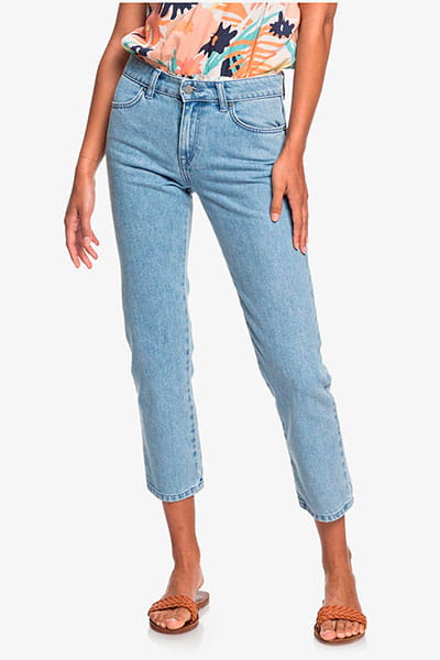 Коричневые женские прямые джинсы со средней талией shape of the wave