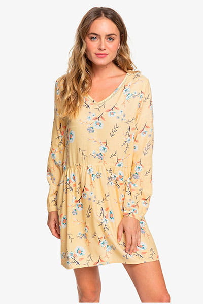 Персиковый женское платье с длинным рукавом indigo night
