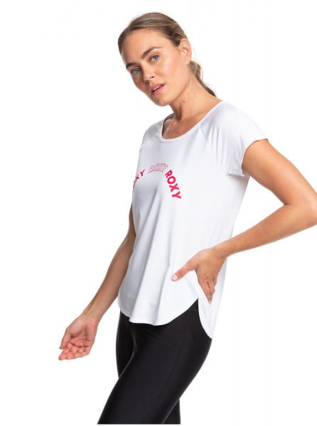 Белый женская спортивная футболка keep training