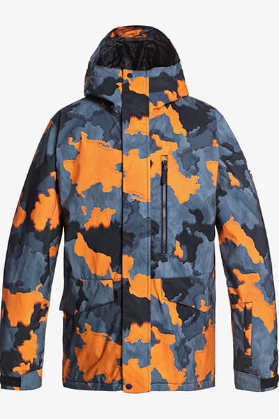 Оранжевый мужская сноубордическая куртка mission printed