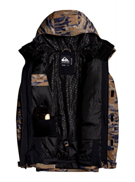 Серый мужская сноубордическая куртка mission printed
