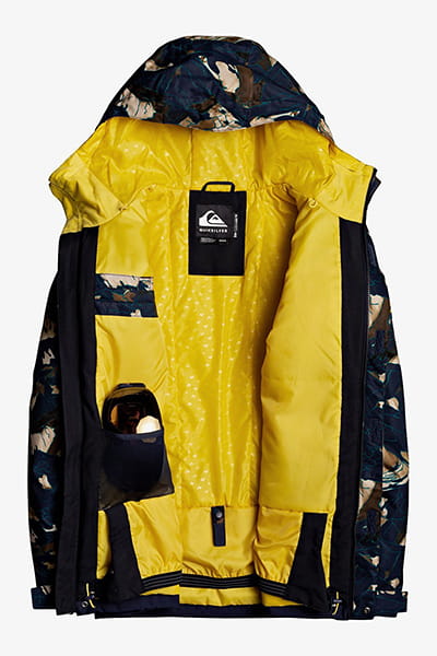 Муж./Сноуборд/Верхняя одежда/Куртки для сноуборда Мужская Сноубордическая Куртка QUIKSILVER Mission Printed Block