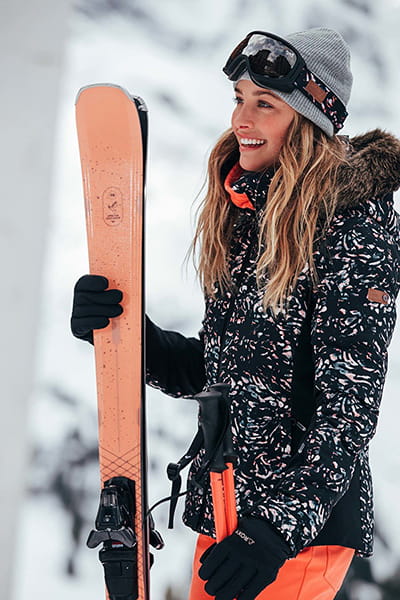 Черный женская сноубордическая куртка snowstorm