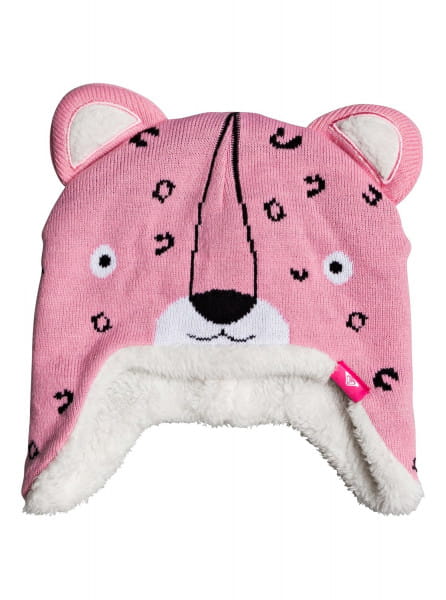 Розовые детская шапка с ушами leopard