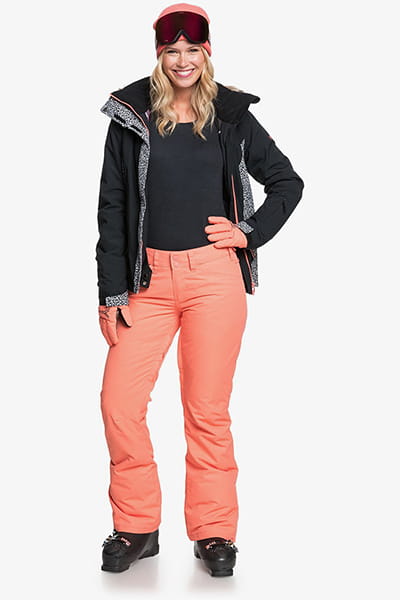 Жен./Сноуборд/Верхняя одежда/Куртки для сноуборда Женская Сноубордическая Куртка Roxy Jet Ski True Black Pop Anima