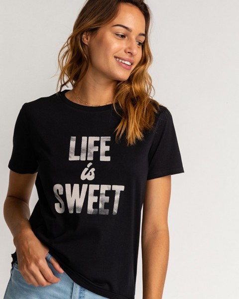 Темно-серый женская футболка life is sweet