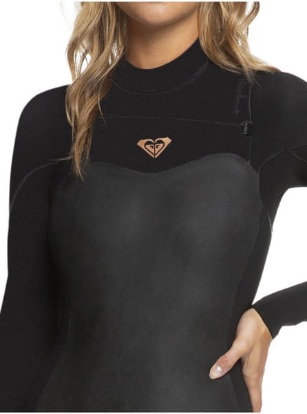 Темно-серый женский гидрокостюм с длинным рукавом и молнией на груди 4/3mm performance