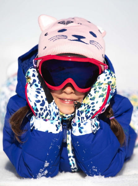 Дев./Сноуборд/Перчатки и варежки/Варежки сноубордические Детские Сноубордические Варежки Roxy Snow'S Up 2-7 Bright White Leopold