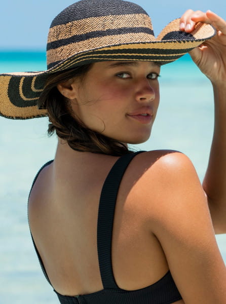 Серый женская соломенная шляпа salt water happiness