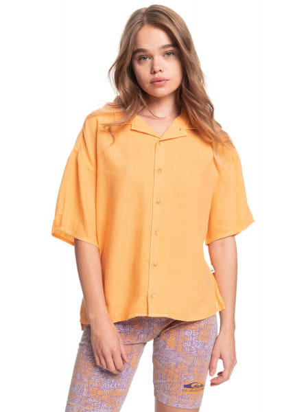 Оранжевый женская рубашка с коротким рукавом surf camp