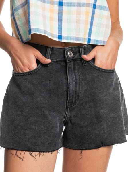 Горчичные женские джинсовые шорты the denim short