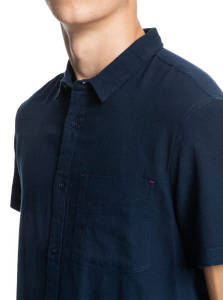Синий мужская рубашка с коротким рукавом time box