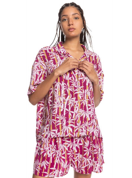 Персиковый женская рубашка с коротким рукавом sunny ride