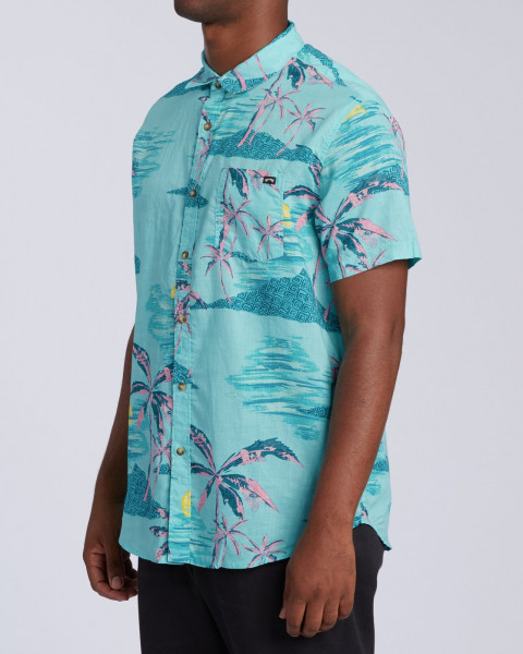 Персиковый мужская рубашка с коротким рукавом sundays floral