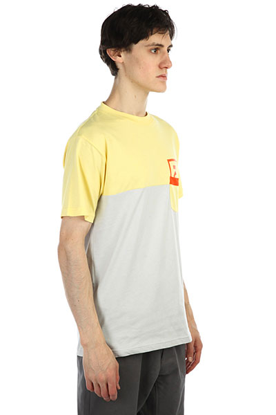 Серый футболка юнион pocket yellow/grey