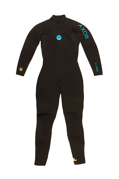 Черный детский гидрокостюм с молнией на спине 3/2mm school rental