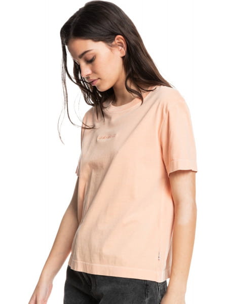 Оранжевый футболка из органического хлопка quiksilver womens