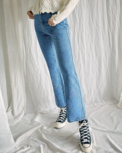 Голубые женские джинсы с высокой талией camille rowe livin'