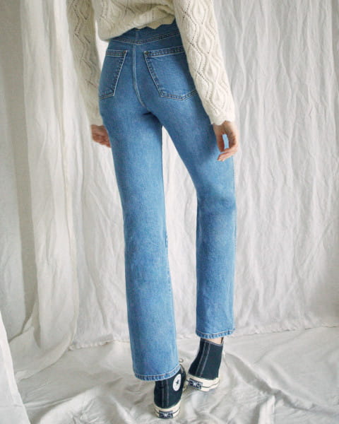 Голубые женские джинсы с высокой талией camille rowe livin'