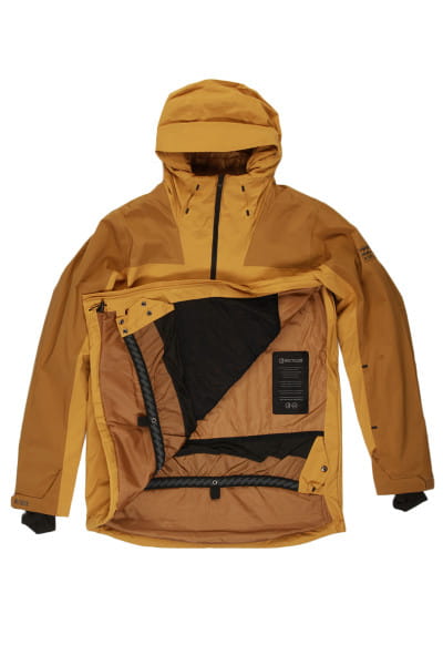 Желтый мужская сноубордчиеская куртка quest