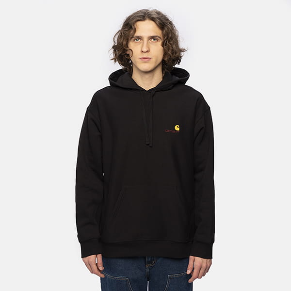   CARHARTT WIP Hooded American Script Sweatshirt Black