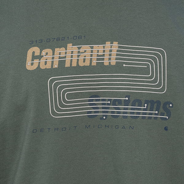 Толстовки худи CARHARTT WIP Systems T-shirt Eucalyptus