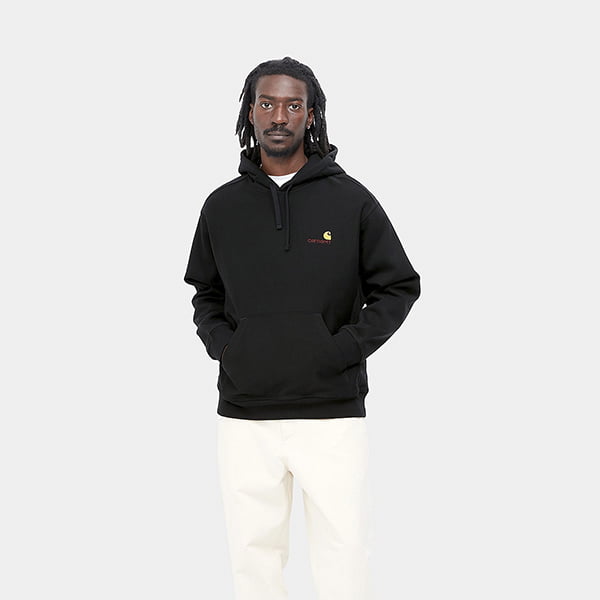   CARHARTT WIP Hooded American Script Sweatshirt Black