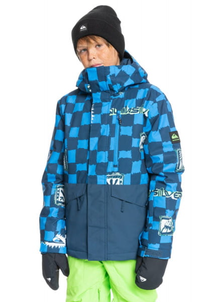 Мал./Сноуборд/Верхняя одежда/Куртки для сноуборда Детская Сноубордическая Куртка QUIKSILVER Mission French Blue Retro Qu