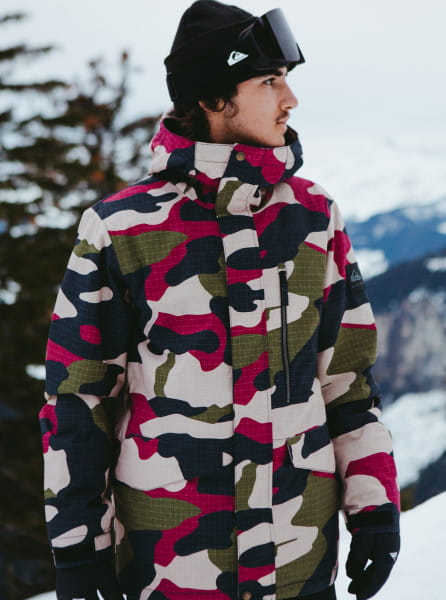 Муж./Сноуборд/Верхняя одежда/Куртки для сноуборда Сноубордическая Куртка QUIKSILVER Mission Grape Leaf Giant Cam