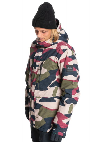 Муж./Сноуборд/Верхняя одежда/Куртки для сноуборда Сноубордическая Куртка QUIKSILVER Mission Grape Leaf Giant Cam