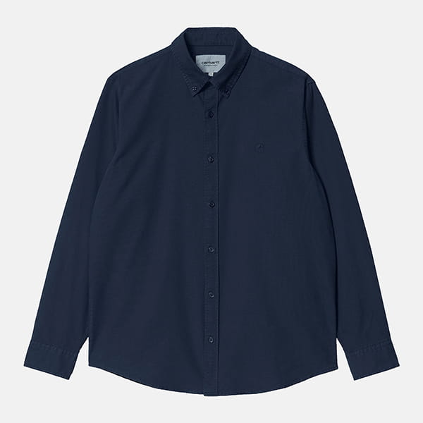 Рубашка CARHARTT WIP Bolton Shirt Dark Navy (Garment Dyed)