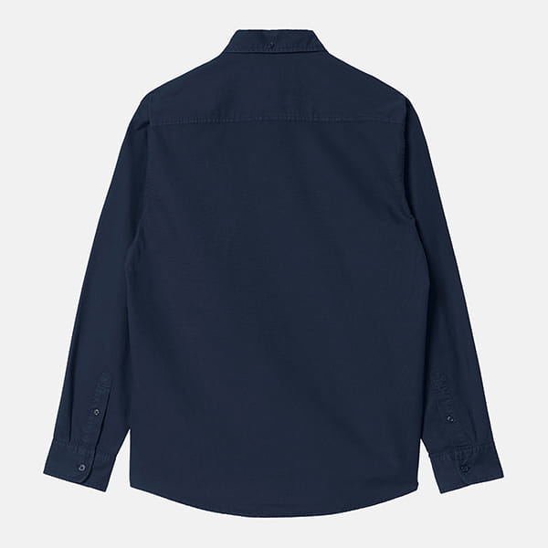 Рубашка CARHARTT WIP Bolton Shirt Dark Navy (Garment Dyed)